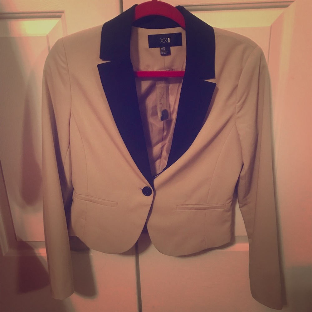 Khaki and Black Blazer